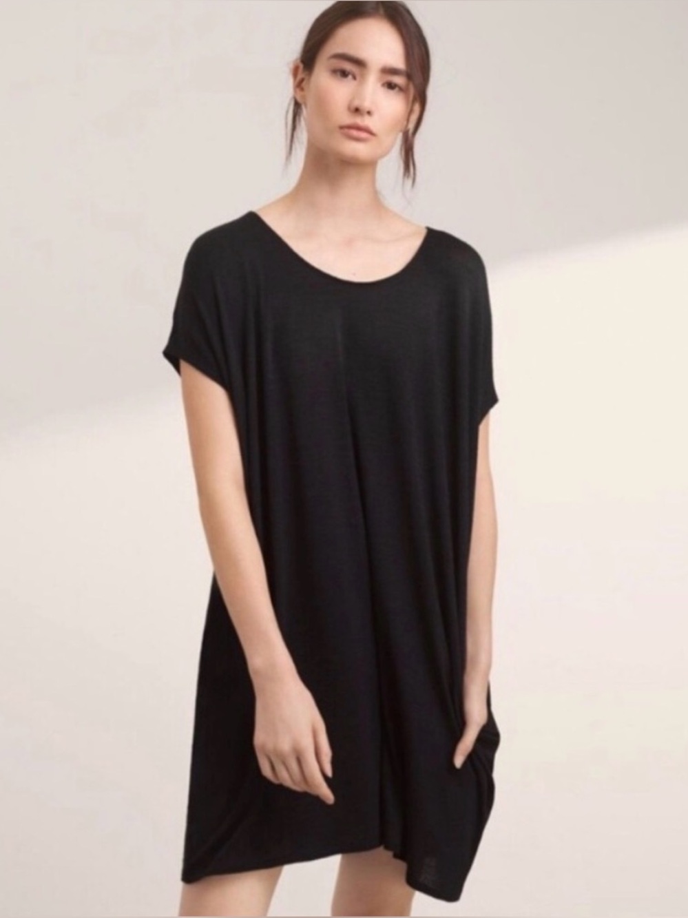 Aritzia Wilfred Free Lorelei Black Oversized T-Shirt Mini Dress XS